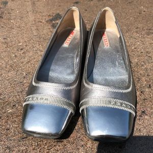 PRADA Silver Flats Womens Size EU 38.5 US 8.5
